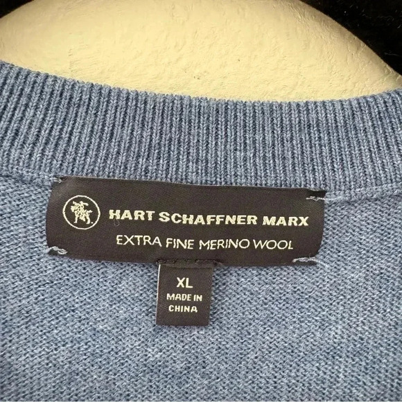 Hart Schaffner Marx Sweater Vest V Neck Extra Fine Merino Wool XL - Picture 5 of 6